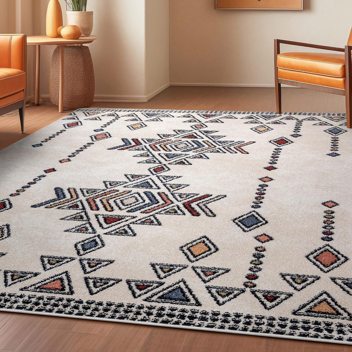 Bohemian vintage tribal rug