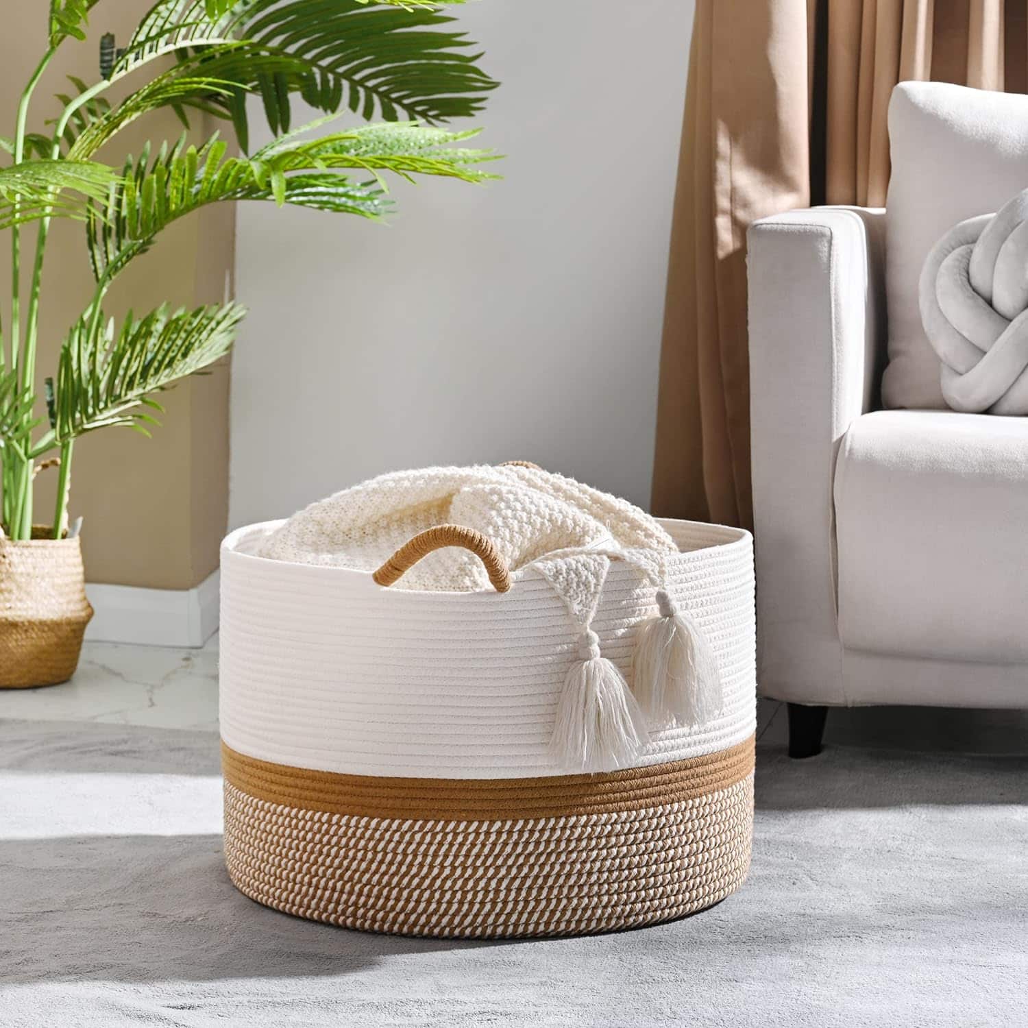 Woven Large Blanket Basket