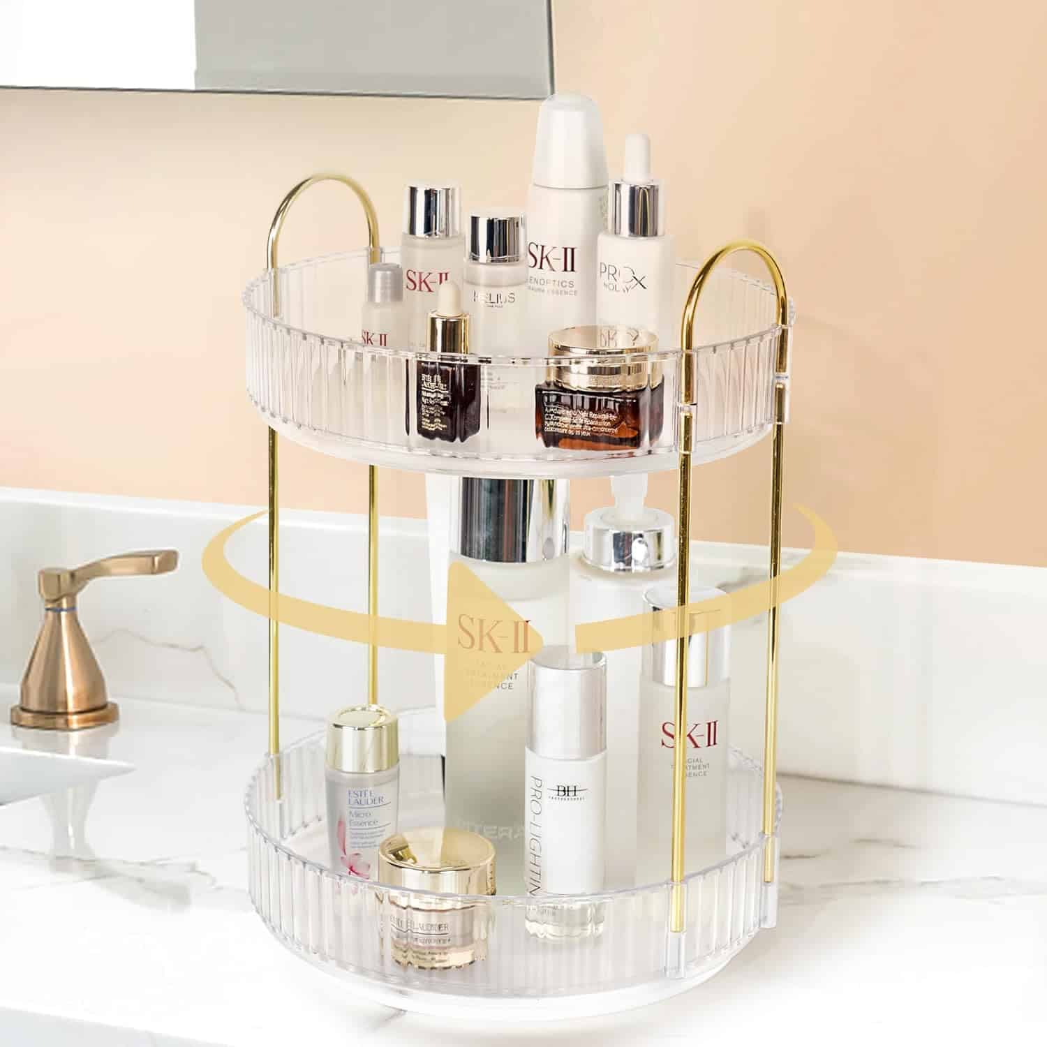 360° Rotating Makeup Organizer