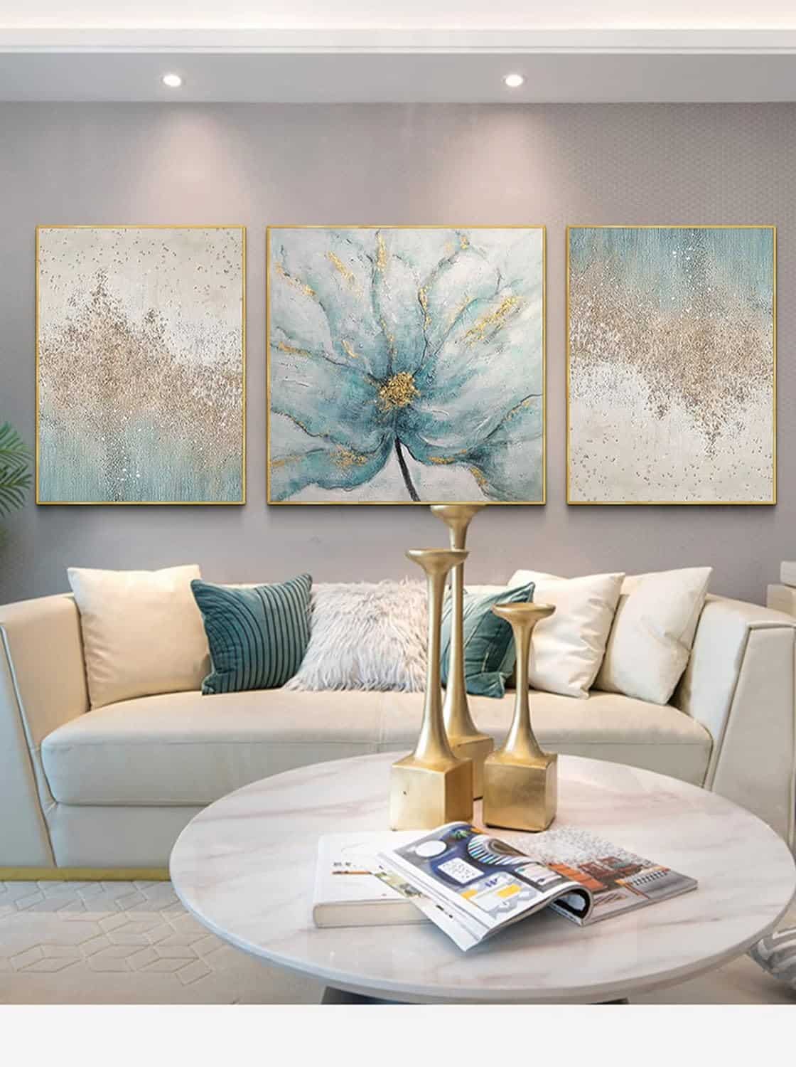 Flower and Abstract Canvas Wall Art